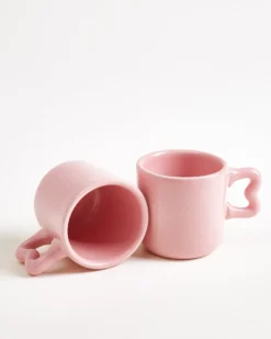 Seia Espressotasse & Espressountertasse Herz rosa
