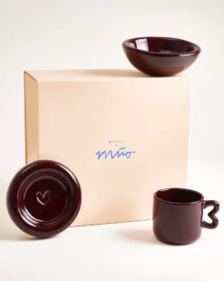 Seia - Gift set Heart burgundy 3 pieces