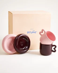Seia - Gift set Heart pink burgundy 3 pieces