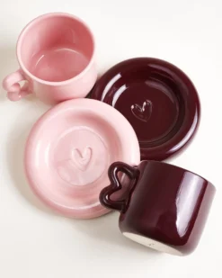 Seia - Gift set Heart pink burgundy 3 pieces
