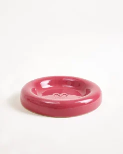Seia Mug & Saucer Heart Burgundy