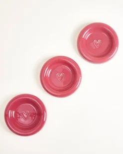 Seia Mug & Saucer Heart Burgundy