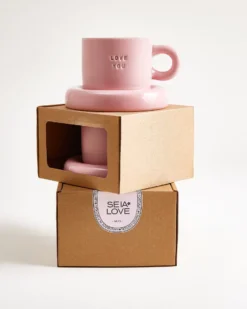 Seia Mug & Saucer Love Pink