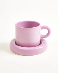 Seia mug & saucer purple