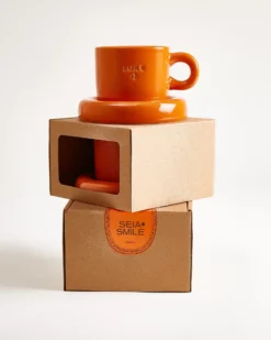 Seia Mug & Saucer Smile Orange