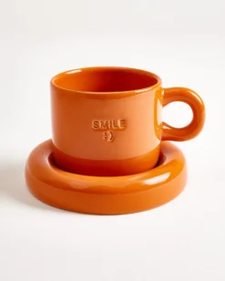 Seia Mug & Saucer Smile Orange