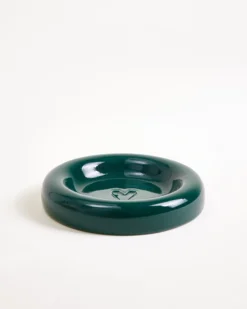 Seia mug with heart & saucer sand dark green