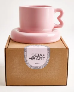Seia Tasse & Untertasse Herz rosa