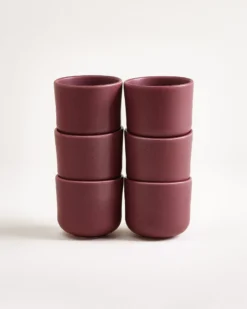 Sereno - Set of 6 cups small burgundy