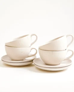 Sintra 4-Piece Set Teacup & Large Saucer classic sand