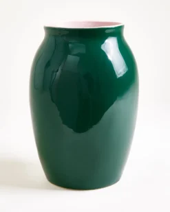 Sombra vase L dark green rose