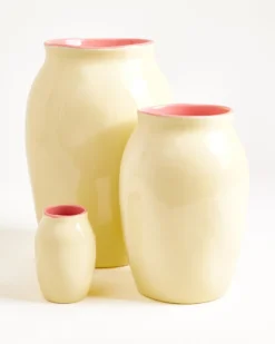 Sombra vase L yellow pink