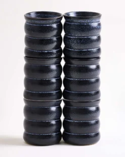 Turmalina Becher groß bubble schwarz 6er-Set
