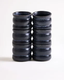 Turmalina Becher klein bubble schwarz 6er-Set