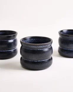 Turmalina Becher klein bubble schwarz 6er-Set