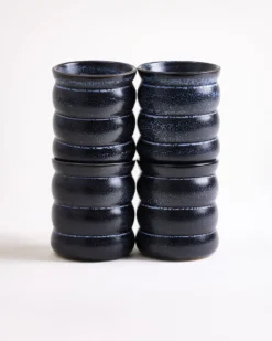 Turmalina - Set of 4 cups large bubble black