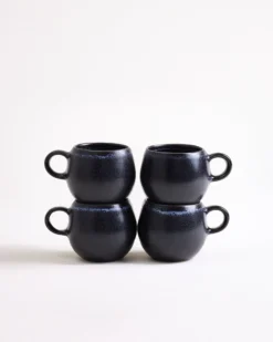 Turmalina - Set of 4 espresso mugs black