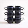 Turmalina - Set of 6 espresso mugs black